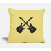 Guitars Washed Yellow Pillow