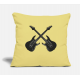 Guitars Washed Yellow Pillow